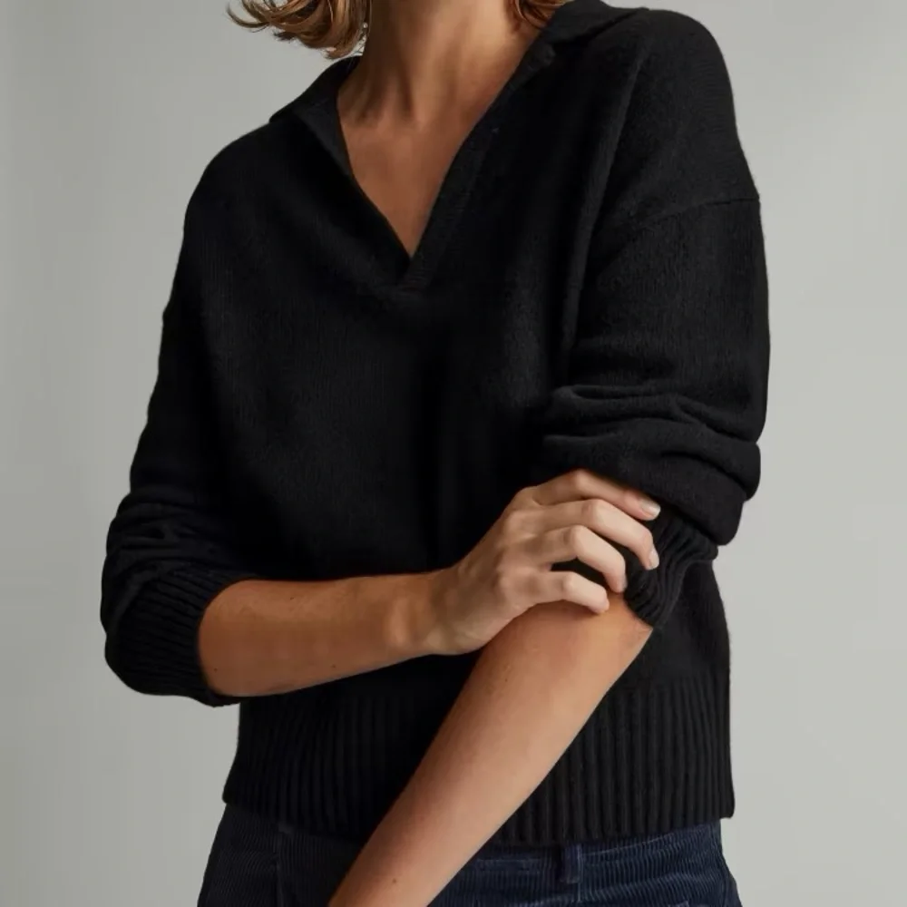 NEW Everlane Women’s Cashmere Polo Black Sweater Size XSmall - Picture 5 of 14